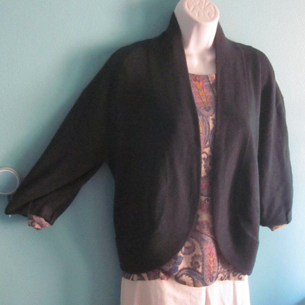 Ann Taylor Loft Navy Blue Shrug Sweater Womens Size S Open Front Cardigan  40" B